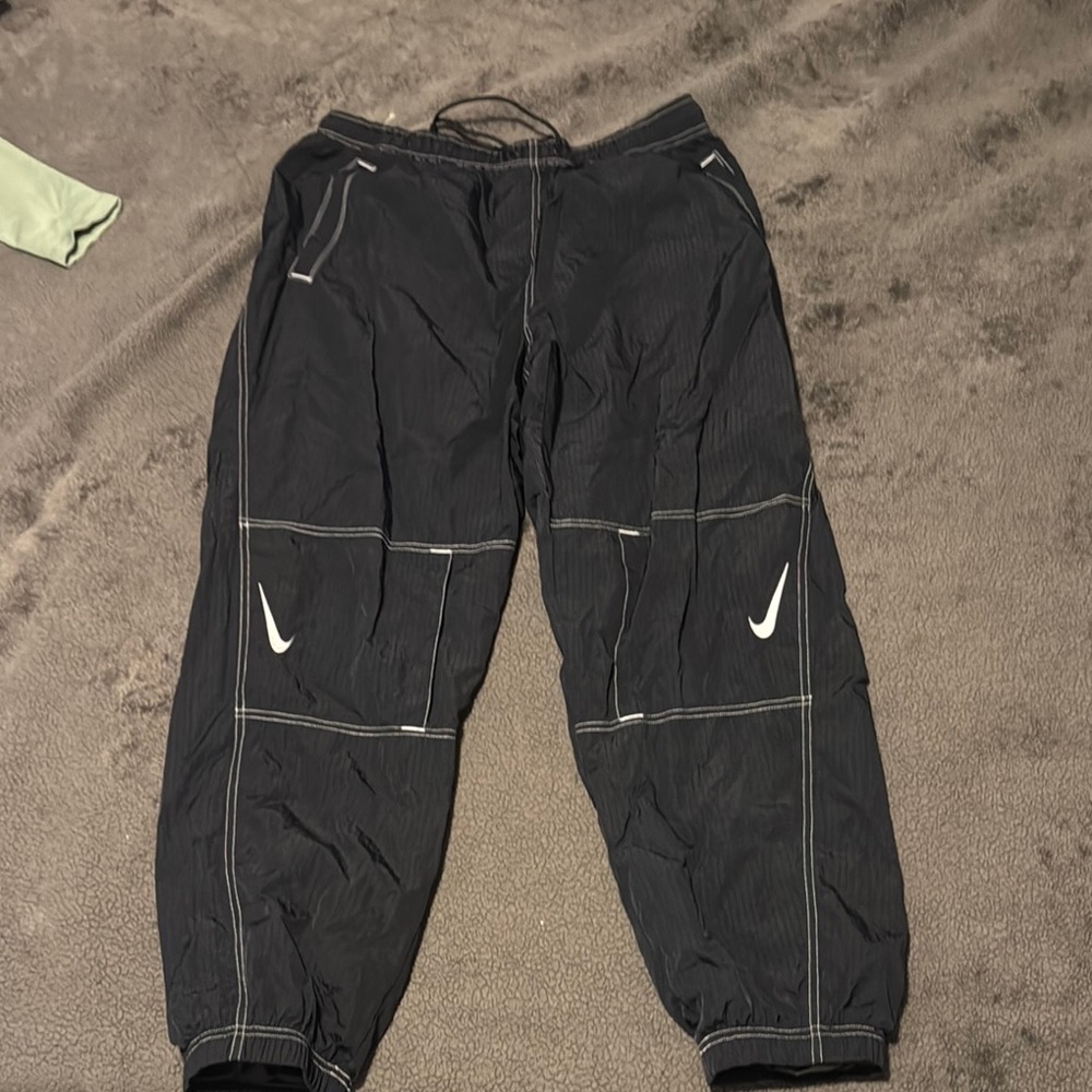 Nike Black vintage jumper Pants with White Detailing